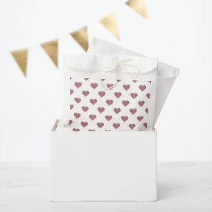 Sachets En Papier Cœurs Rose Doré Pailletés Fond Blanc