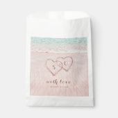 Sachets En Papier Coeurs roses dans le mariage plage de destination  (Devant)
