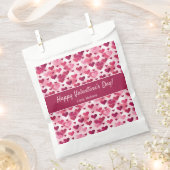 Sachets En Papier Coeurs roses mignons avec texte personnalisé Saint (Coupé)