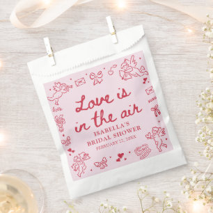 Sachets En Papier Cœurs roses rouges dessinés à la main Saint-Valent