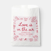 Sachets En Papier Cœurs Roses Rouges Dessinés à la Main Saint Valent (Devant)