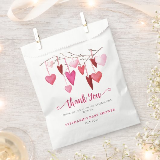 Sachets En Papier Coeurs roses Valentine Baby shower (Coupé)