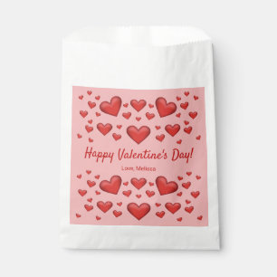 Sachets En Papier Cœurs rouges Joyuse Saint-Valentin & Texte personn