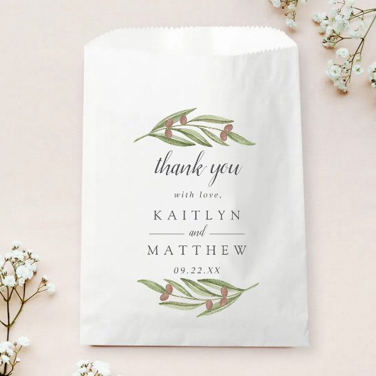Sachets En Papier Collection de Mariages de Branches d'Olivier