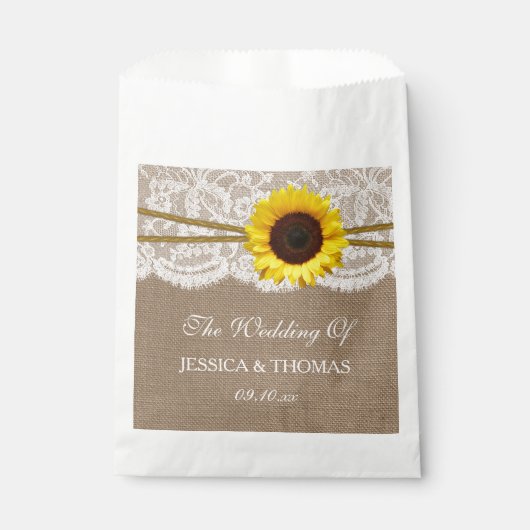 Sachets En Papier Collection de Mariages de tournesols rustiques (Devant)