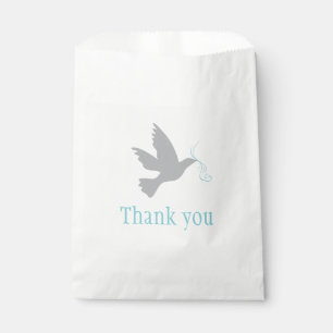 Sachets En Papier colombe grise avec rubans bleus sac de mariage