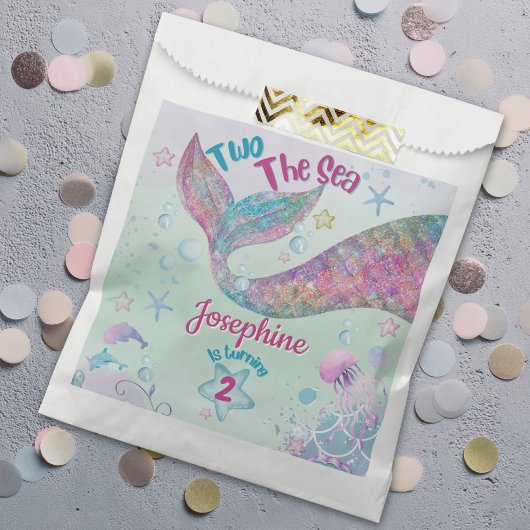 Sachets En Papier Colorful Mermaid second birthday