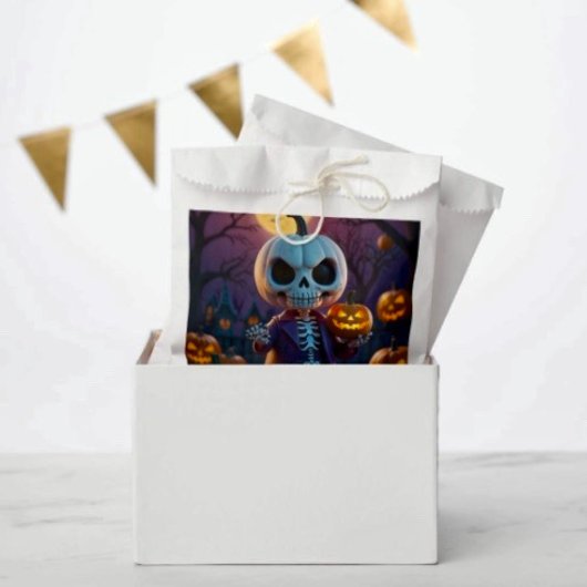 Sachets En Papier Compagnon squelette de patch de citrouille