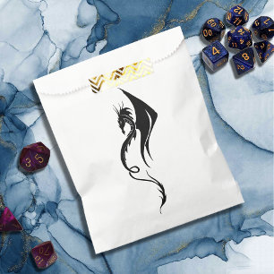 Sachets En Papier Conception d'illustration de dragon tribal noir et