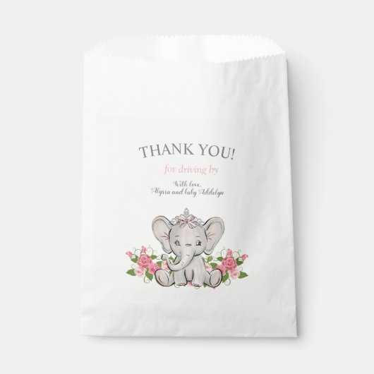 Sachets En Papier Conduite Par Elephant Baby Girl Douche (Devant)