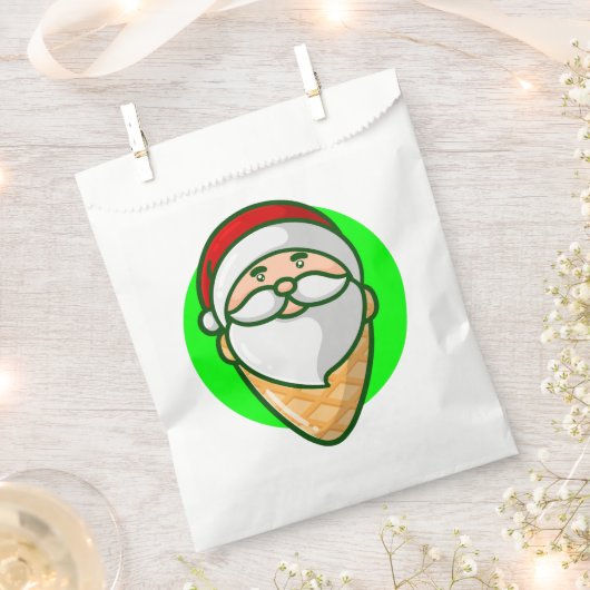 Sachets En Papier cône de crème glacée père Noël (Coupé)