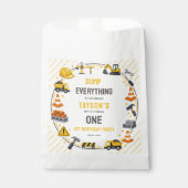 Sachets En Papier Construction 1ST Birthday | Builder Truck Party (Devant)