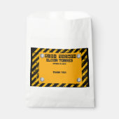 Sachets En Papier Construction Baby shower jaune et noir (Devant)