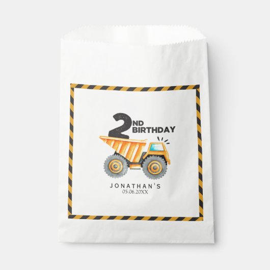 Sachets En Papier Construction Birthday Boy 2nd (Devant)