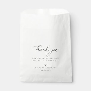 Sachets En Papier Contemporain chic minimaliste Merci Mariage