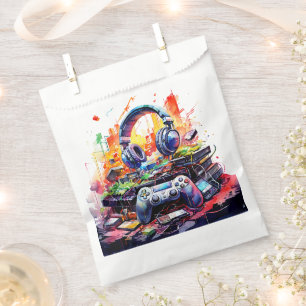 Sachets En Papier Contrôleur vidéo et casques pour l'anniversaire du