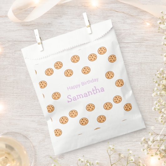 Sachets En Papier Cookies à puce chocolat blanc anniversaire (Coupé)