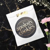 Cookies d'excuse dorés et bruns ludiques artistiqu