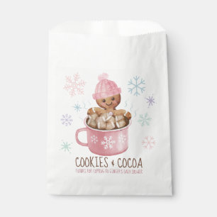 Sachets En Papier Cookies et cacao Baby shower fille d'hiver