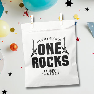 Sachets En Papier Cool Black and White One Rocks 1ère fête d'anniver