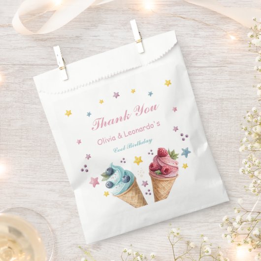 Sachets En Papier Cool de crème glacée fête d'anniversaire (Coupé)