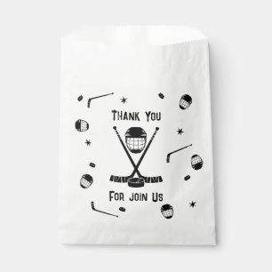 Sachets En Papier Cool de hockey sur glace Noir et blanc fête d'anni