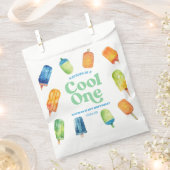 Sachets En Papier Cool One Blue Retro Popsicle 1er anniversaire fête (Coupé)