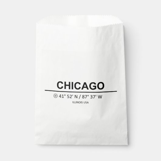 Sachets En Papier Coordonnées Chicago (Devant)