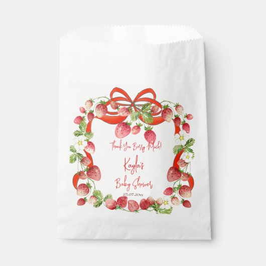 Sachets En Papier Coquette arc-en-cercle fraise baby shower faveurs (Devant)