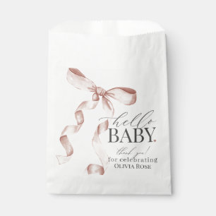 Sachets En Papier Coquette Beige Bow Girl Baby shower Dessert