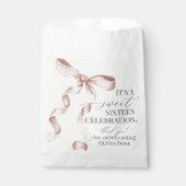 Sachets En Papier Coquette Beige Bow Sweet 16 Anniversaire Dessert (Devant)
