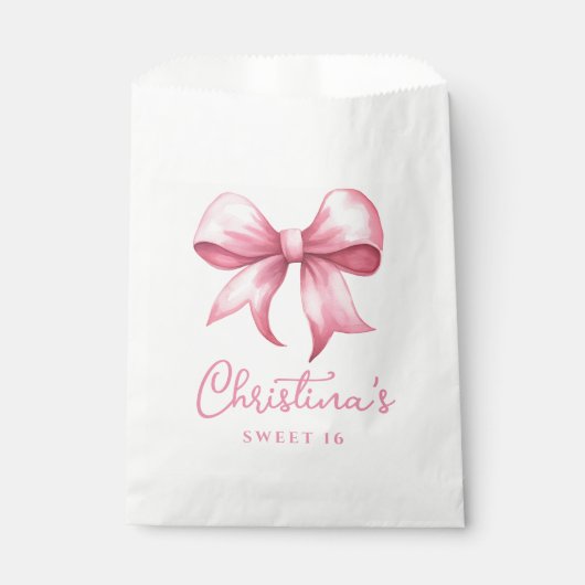 Sachets En Papier Coquette Bow rose Sweet 16 (Devant)
