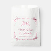 Sachets En Papier Coquette élégante Bows Baby Girl Douche Merci (Devant)