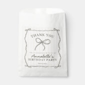 Sachets En Papier Coquette Noire Bow Beige Anniversaire Dessert (Devant)