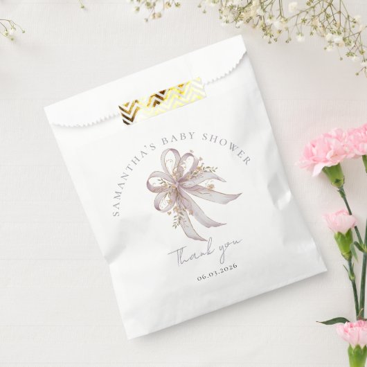 Sachets En Papier Coquette purple bow baby shower  (Scellé)