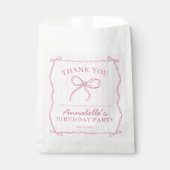 Sachets En Papier Coquette rose Bow Pastel Anniversaire de fête Dess (Devant)