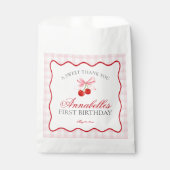 Sachets En Papier Coquette rose cerise Bow Anniversaire Dessert (Devant)