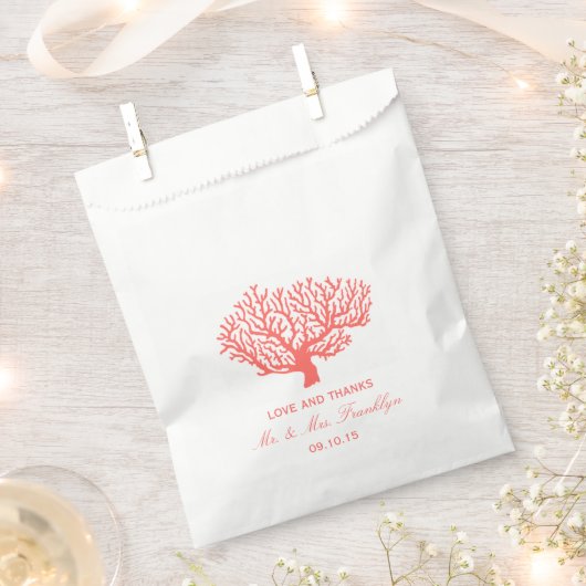 Sachets En Papier Coral Beach Wedding Favor Sac (Coupé)