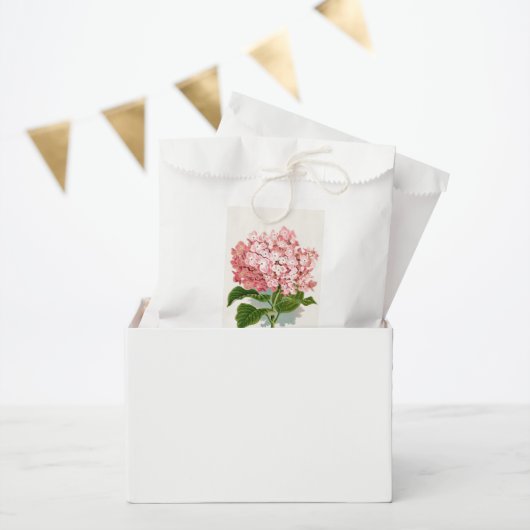Sachets En Papier Coral rose Hydrangea Mariage Favor Sac (Fête)