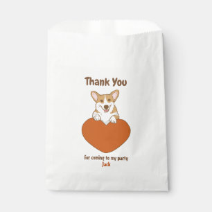 Sachets En Papier Corgi Souriant Personnalisé Avec Coeur