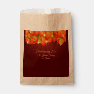 Sachets En Papier Correspondance Thanksgiving Orange Leaf Nom Année 