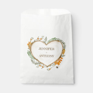 Sachets En Papier Cosy Woodland Cottagecore Mariage de coeur en bois