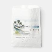Sachets En Papier Côte Miami Beach Palm Tree Mariage d'aquarelle (Devant)