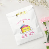 Sachets En Papier Couche rose jaune Joyeux gâteau d'anniversaire cha (Scellé)