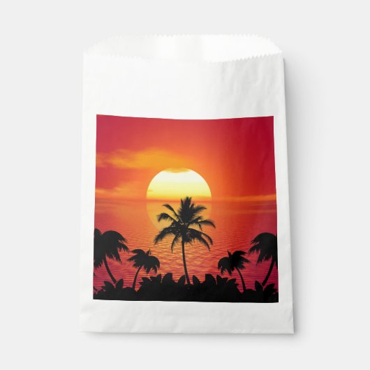 Sachets En Papier Coucher de soleil tropical (Devant)