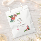 Sachets En Papier Coucou Luau Flamant Tropical Floral MERCI (Coupé)