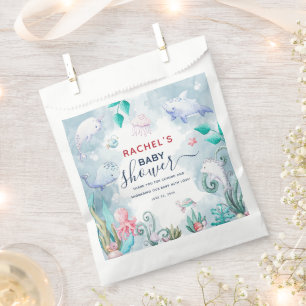 Sachets En Papier Couleur d'eau douce sous le Baby shower marin
