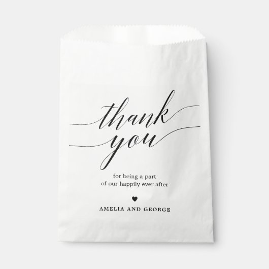 Sachets En Papier Couleur modifiable de script moderne (Devant)