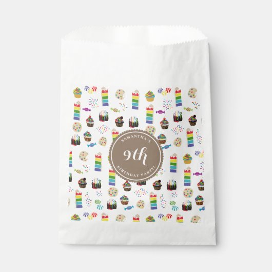 Sachets En Papier Couleur Rainbow Cake Sprinkles Anniversaire (Devant)