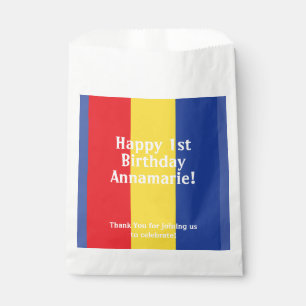 Sachets En Papier Couleurs primaires Fête d'anniversaire